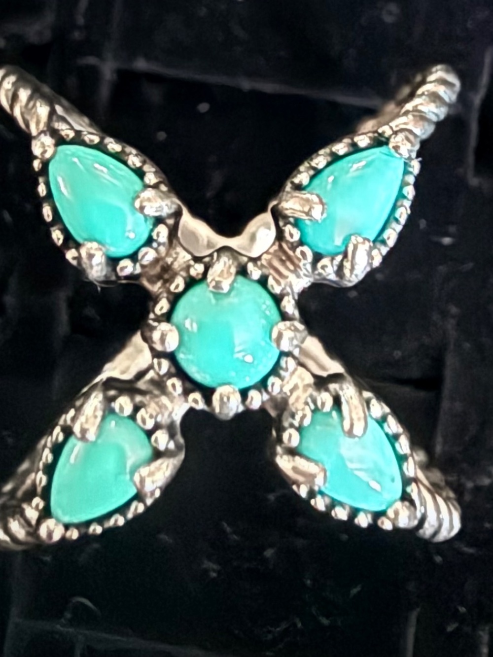 Carolyn Pollack Sterling Silver Sleeping Beauty Turquoise Ring Sz 8 Criss C